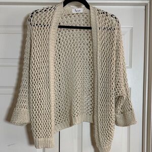 Open-Knit Cream Cardigan Sweater by Algo Bonito